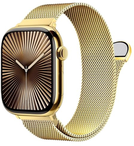 Original Milanese Loop Compatible with Apple Watch Straps 38mm 40mm 41mm 42mm 44mm 45mm 46mm 49mm Women & Men, Magnetic Clasp Adjustable Metal Bands for iWatch Series 11 10 9 8 7 6 5 4 2,Ultra 3,SE 3