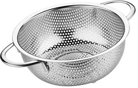 LOLIPPYY Colapasta Acciaio Con Doppia Maniglia Scolapasta Per Verdure Frutta e Alimenti Fritti Rete Fine Per Scolatura Rapida e Sicura Lavabile e Resistente