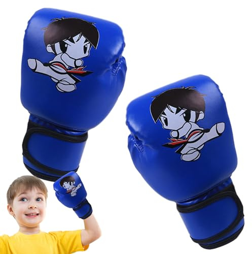 Kids Boxing Gloves – PU Leather Glove With Wrist Guard - Muay Thai Boxing Gloves | Cartoon Design | Boys And Girls Martial Arts, Boxings, Taekwoñdo Training, Punching Bag Glove