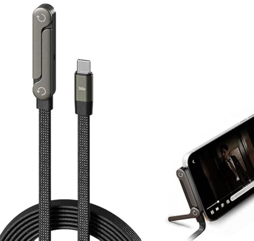 Invisible Holder Charger Cable with Stand, 2 in 1 240W Fast Charging Cables with Built-in Phone Holder, Invisible Stand Charging Cable for Smartphones, Tablets, Laptops and Gaming Devices