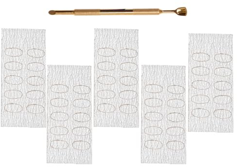 IMIKEYA Empujador de Cutículas Doble Cabeza Grande de Acero Inoxidable Dorado con Lija para Manicura Profesional Herramienta de Limpieza y Cuidado de Uñas Adecuado para Salón y Uso
