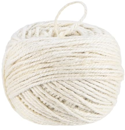 M METERXITY 1-Pack Natural Jute Twine String 3mm x 328ft/100m, White | Garden Twine Balls for Crafts, Gift Wrapping, Gardening Plants, Durable Plant Ties Thick Rope