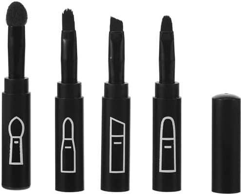 NUOBESTY Pincel de Maquillaje para Sombra de Ojos y Labios, Brochas de Maquillaje Portátil, Plástico Negro, Diseño Creativo