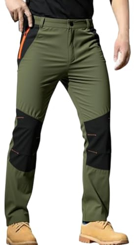 Pantalones de senderismo para hombre, de verano, transpirables, de trekking, impermeables, de softshell, para exteriores, funcionales, de secado rápido, ligeros, para camping, exteriores