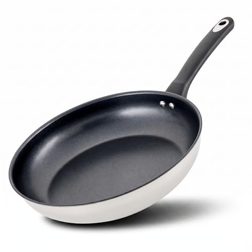 Judge 28cm Non Stick Stainless Steel Induction Frying Pan & Skillet | Excalibur coating, great for eggs, omelette & pancakes. Stay-cool handle, oven & dishwasher safe to 180°C. All hob types.