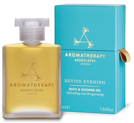Aromatherapy Associates Revive Evening Bath and Shower Oil – Natural Hydrating Oil with 3 Essential Oils to Refresh Mind, Body, and Spirit (1.86 oz)