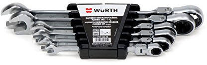 Zebra Würth Ratschen Ringmaulschlüssel Satz flexibel 6 Teile
