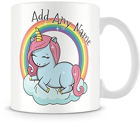 MUGGZ Unicorn Mug with Name Personalised Cup - Gift for Girl (Customise with Name – Custom Funny Coffee Mug – Unique Gift for Friends & Family