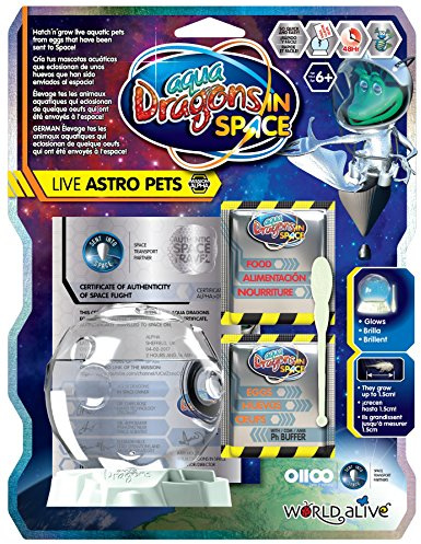 Aqua Dragons Space Astro Pets Discovery Kit,Jouet éducatif STEM,Aquarium Set,Grow Easy Pet for Kids,Comprend un réservoir,de la nourriture,des œufs,une cuillère et une pipette pour nourrir les animaux