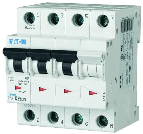 Eaton Leitungsschutzschalter Typ C, Pol 3P+N 32A FAZ DIN-Schienen-Montage