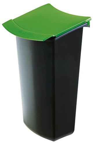 HAN 1x avfallsinsats MONDO svart-grön 3 liter med lock 158x124x284 mm | Tillverkad i Tyskland, 158x124x284 mm, avfallssortering, avfallsinsats, papperskorg, kontor, kök, källsortering, med lock