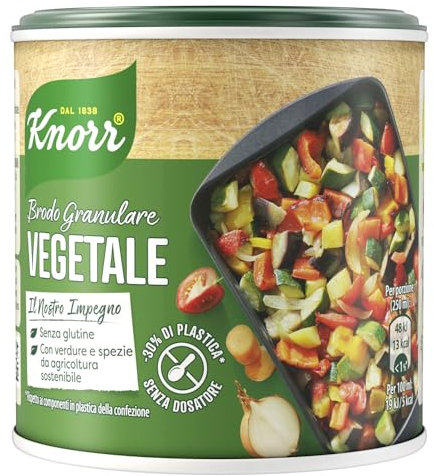 Knorr Brodo Granulare Vegetale, Brodo con Verdure da Agricoltura Sostenibile, Senza Glutine e Lattosio, Ricco di Sapore, 150g