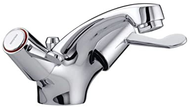 Bristan Value Lever Chrome Mono Basin Mixer Tap with Pop Up Waste and Ceramic Disc Valves - VAL2-BAS-C-CD