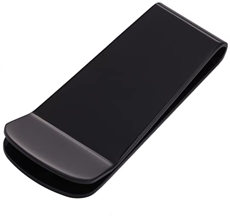 DonDon Geldscheinklammer Edelstahl Schwarz