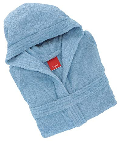 Gabel - Accappatoio adulto unisex in spugna di puro cotone idrofilo, tinta unita, peso spugna 380 gr/mq, ampie tasche, cintura e pratico cappuccio, anche come vestaglia.
