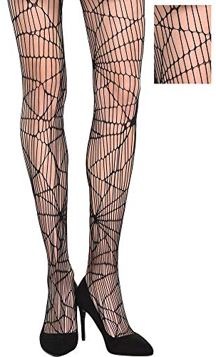amscan Damen Schwarze Spinnennetz-Strumpfhose, Standardgröße – 1 Stück, Einheitsgröße