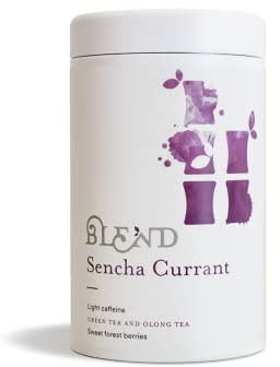 Blend Tea | Sencha Green Tea e Oolong con Ribes Foglia Sfusa | Tè Verde e Tè Oolong con Aromi | Tè Sencha Foglia - 80 Gr