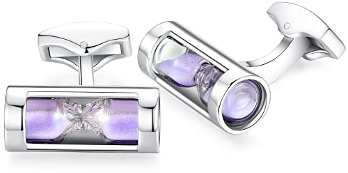 HONEY BEAR Herren Timer Gläser Trichter Sanduhr Manschettenknöpfe Cufflinks Edelstahl Manschettenknopf