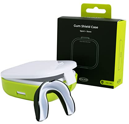 Encase Protège-dents de sport avec bain d'immersion - Approuvé par les dentistes - Hygiénique pour un rangement propre et sûr - Pour rugby, boxe, hockey, arts martiaux, sports de contact (vert)