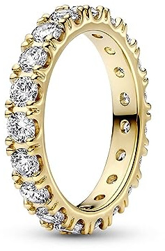 Pandora Timeless Ewigkeitsring funkelnde Reihe, 14-karätig vergoldet, mit klarem Cubic Zirkonia