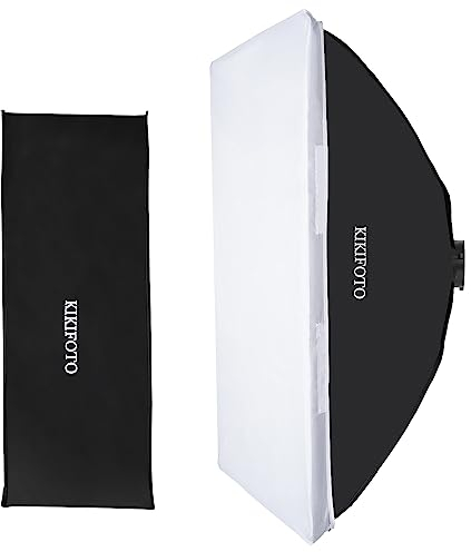 KIKIFOTO 60x90cm/23x35 Softbox Rettangolare, Doppio Diffusore, Installazione Rimozione Rapide, Compatibile con Flash con attacco Bowens, Luce Fissa, Adatto per Ritratti, Prodotti, Cibo,Riprese Video
