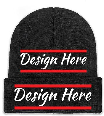 Wintermütze, Beanie, mit eigenem Bild, Text, Logo, Unisex, Schwarz