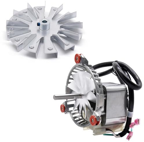 Hipoilk 3-21-08639 Combustion Blower Motor for Harman P68, P43, P61, P61A, Accentra 52i, Advance, P38 Pellet Stove, with 5 Double Paddle Fan Blade