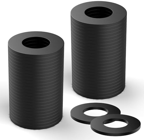 Arandelas M6, 50 arandelas planas, arandelas planas de acero al carbono, arandelas negras para carrocerías para tornillos, tuercas, varilla roscada, M6 x 12 mm x 1,5 mm