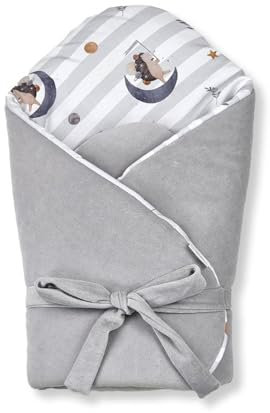 Albero Mio Baby Pucksack Baby Pucktuch | Größe: 75 x 75 cm | Kordelzug | Sicher für Babys | 100% Baumwolle | Atmungsaktives Material | Pflegeleicht | Moonlit Hedgehog
