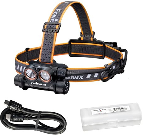 Fenix HM75R 1600 Lumen USB-C wiederaufladbare Stirnlampe, mit extra langer Laufzeit, weißen und roten Strahlen und einem Lumentac-Organizer für Baustellenbetrieb, Suche und Rettung, Höhlenforschung,