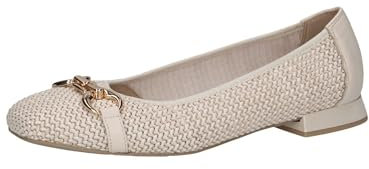 CAPRICE Damen Ballerinas Bast Elegant, Weiß (Offwhite Comb), 38 EU