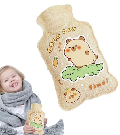 Sac d'eau chaude, sac d'eau chaude, sac d'eau chaude, sac chaud avec motif animal - Chauffe-pieds doux pour chauffe-mains, étui d'hiver en peluche portable pour enveloppements chauds et froids