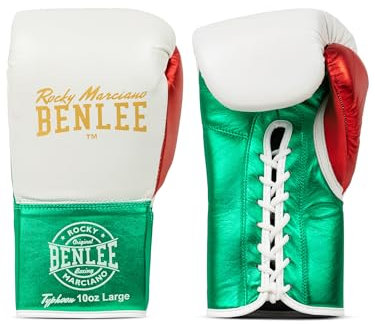 BENLEE Boxhandschuhe aus Leder Typhoon 10 oz R, White/Green/Red