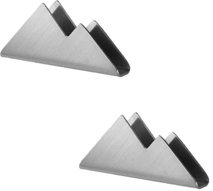 2 Stück Visitenkartenständer aus Edelstahl, Visitenkartenhalter Kreative Visitenkarte Halterung Minimalistisch für Ausstellung, Zuhause, Empfang, Büro (Silber)