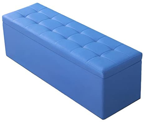 HDIJDY Sgabello portaoggetti in Pelle Pieghevole Multifunzionale Semplice e Confortevole Leggero e Pratico Sgabello per i Piedi, Blu Colore: Blu, Dimensioni: 6 (Blu 40X40X40cm)