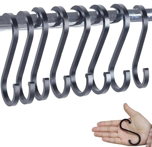 xinxinlovee 10 pcs Crochets Plats en S de Suspension Crochet de Cuisine Robuste, Crochet en S,Multifonctions Crochets pour de Cuisine ou à Vêtements Plantes Outils de Jardinage,Aluminum