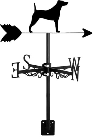 Dogs Wind Vane Creative Jack Russell Dog,Rottweiler Decoration Metal Weathervane Roof Mount for Outdoor Garden Patio Yard Farm Scene Ornament(Jack Russell Dog)