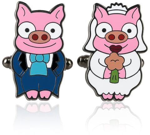 Gemelos de Cerditos Novio y Novia para Camisa Formal