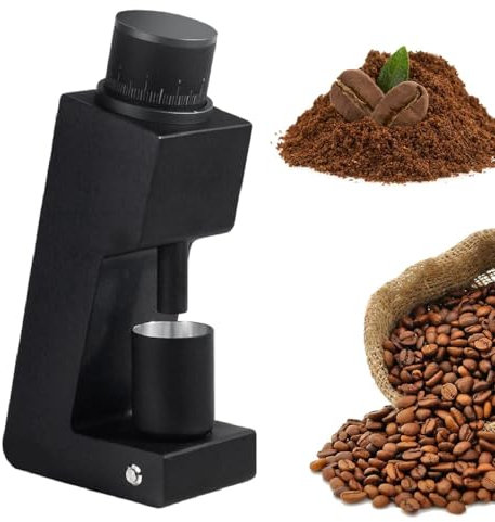 Moulin à Café Électrique à Meules, Broyeur à Grains de Café avec Meule Conique 38mm, Moulin à Espresso à Dose Unique, Broyeur à Grains de Café à Vitesse Infiniment Réglable,Black