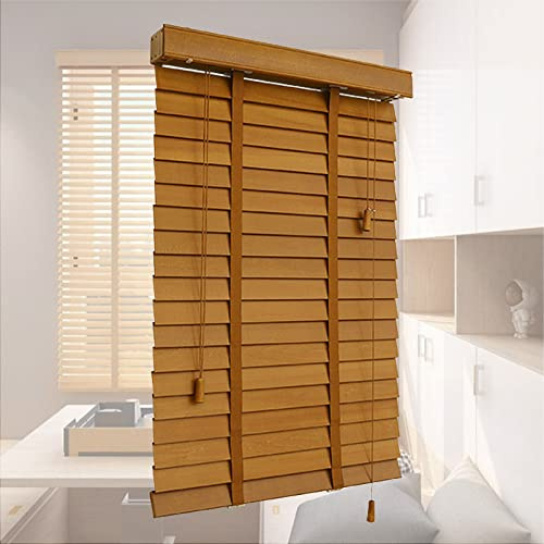 Holzjalousien, 50 mm Lamellen, 45 x 120 cm, individuelle Größen, für Innen- und Außenbereich, Fensterläden für Türen und Fenster, Sonnen- und Sichtschutz, B x H 60 x 130 cm