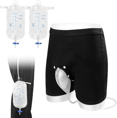 Orinarios portátiles para hombres, bolsas de orina externas de silicona con forro no tejido, bolsas de recolección de orina masculina portátiles a prueba de derrames para el cuidado de ancianos (500