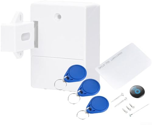 Aprilsunnyzone Intelligent Electronic Cabinet Lock for RFID Card Access Control Invisible Digital Drawer Lock DIY Easy Install 86x64x29mm(White)