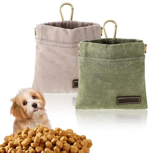 Cerulume 2 PCS Dog Treat Pouch - Hands-Free, Waterproof, Small Dog Snack Bag for Training & Outdoor Walks, Convenient Puppy Treat Holder, Durable & Lightweight Dog Walking Bag