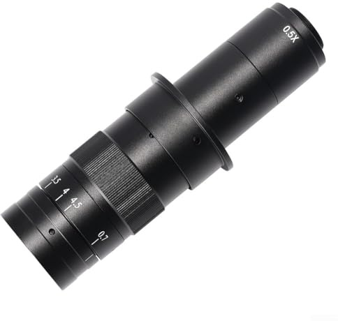 Obiettivo zoom con supporto C per videocamere microscopie, ingrandimento regolabile per applicazioni industriali, elettroniche e di ispezione di gioielli (8X-130X)