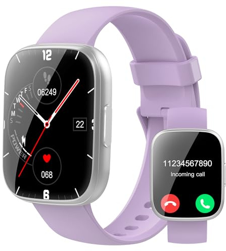 Reloj Inteligente Hombre Mujer, 2025 Smartwatch 1.95 Llamada Bluetooth, 112 Modos Deportivos, Pulsera Actividad con Monitor de Ritmo Sueño y Cardíaco, IP68 Smart Watch para Android iOS, Púrpura