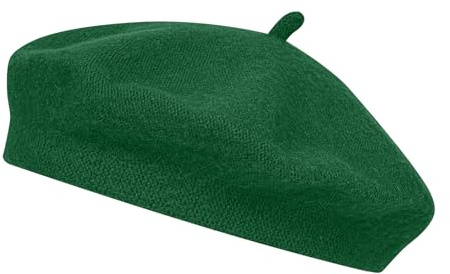 Alaoo Berretto Francese Donna, Berretto Classico, Cappello Parigino Donna, Moderno Cappello da Pittore, Berretto Artista, Cappello abbinato all'abbigliamento(Verde scuro)