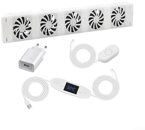 Heizkörper Ventilator Mit 5 Verbesserten Lüfter, Heizungsventilator, Intelligenter Heizkörper Ventilator Set Kaminventilator Für Smart-Heizkörper-Booster(MXRV-201)