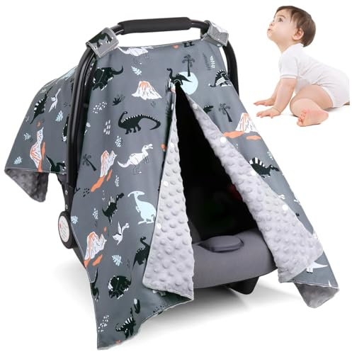 Housse de siège d'auto pour bébé, protection solaire, housse de siège d'auto pour bébé douce et respirante avec bouton-pression pour auvent poussette et allaitement