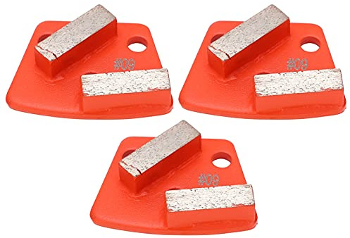 Haofy Trapezförmige Diamant-Schleifschuhe, Aggressives Schneiden, 2 Lange Zähne für Beton, Industrie-Hardware, 3 Stück, Mandarine 60#