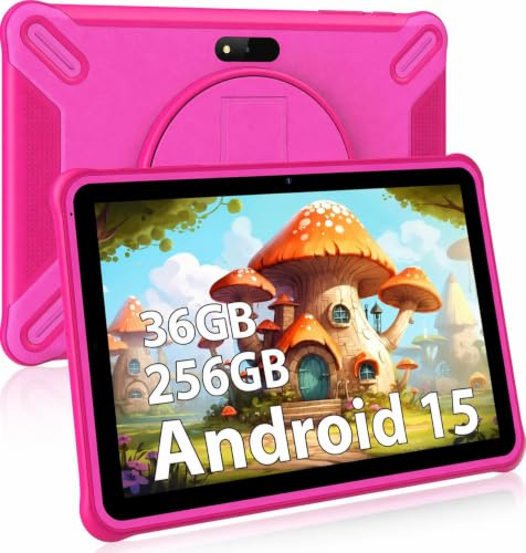 Generico Tablette 10 Pouces Android 15 Tablet 36GB RAM 256GB ROM (SD Expandable), Contrôle Parental, 5MP+2MP, HD IPS Screen, WiFi, Bluetooth5.0,Education Tablet,Rose